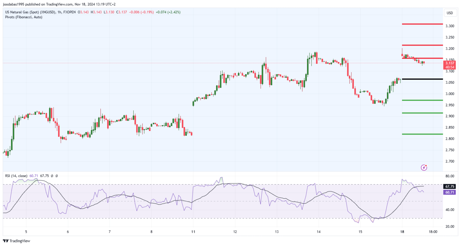 تحليل الغاز الطبيعي ليوم الاثنين الموافق 18-11-2024