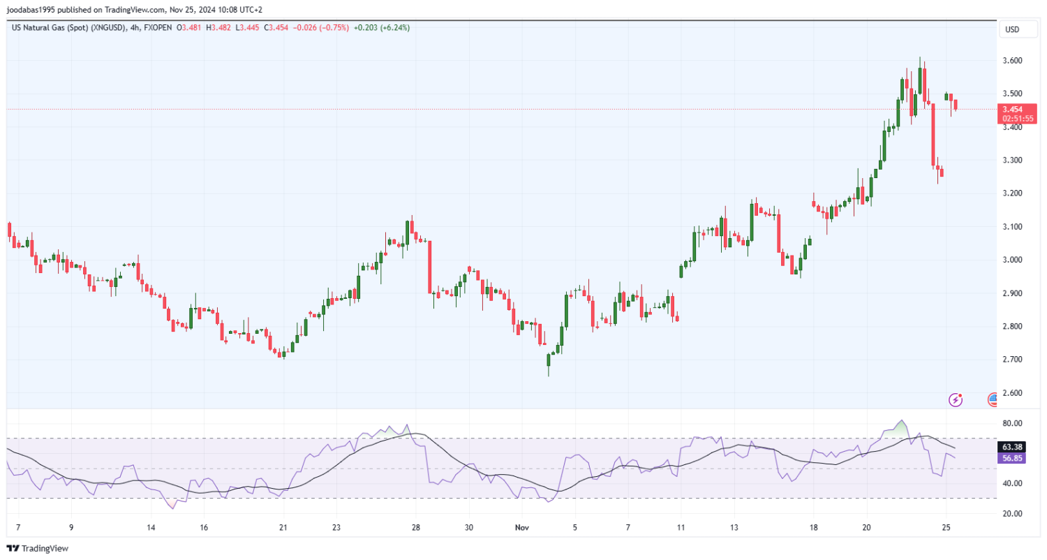 تحليل الغاز الطبيعي ليوم الاثنين الموافق 25-11-2024