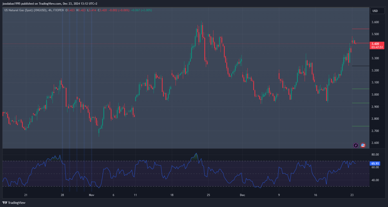 تحليل الغاز الطبيعي ليوم الاثنين 23 - 12 - 2024